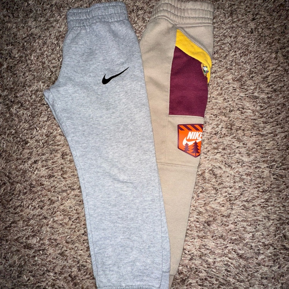 Nike Kids' Gray and Tan Joggers